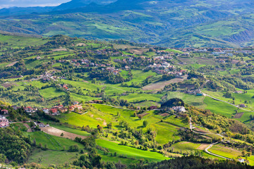View from Titano mountain at Italian neighborhood