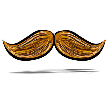 Mustache isolated on white vector illustration