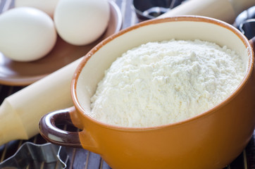 Fototapeta na wymiar ingredients for dough