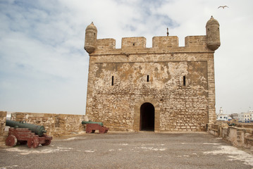 Fototapeta na wymiar Twierdza Castelo autentycznych Mogador w Essaouira, Maroko
