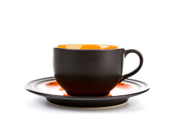 Black coffee cup on a white background
