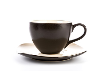 Black coffee cup on a white background