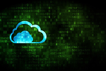 Cloud computing concept: Cloud on digital background