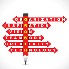 business word on red pencil with directional arrow stock vector