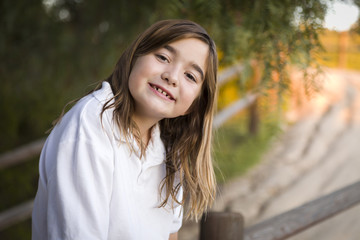 Fototapeta premium Young Child Girl Portrait Outside