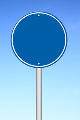 circle sign with blue sky