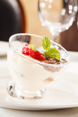 Tiramisu with strawberry