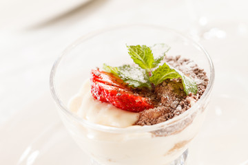 Tiramisu with strawberry