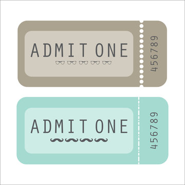 vector paper ticket with hipster elements
