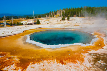 Blue Hot Spring in Yellowstone National Park,USA