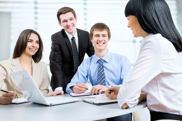 Fototapeta premium Business people working at meeting