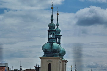Bell towers of the church of St. Gallus in Prague, Czech Republic © sansa55