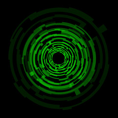 Abstract technology green circles background
