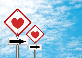 road sign with love
