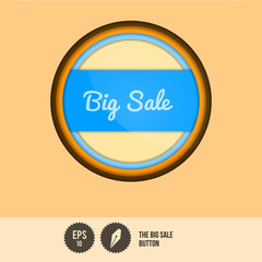 Big Sale Button - Vector Illustration - Layered Design