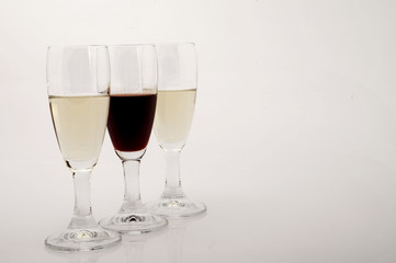 Degustazione di vino bianco e rosso