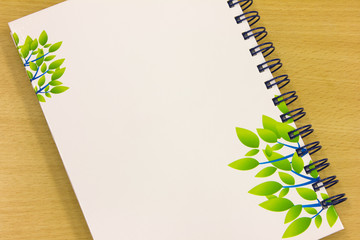 note book on table wood