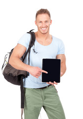student mit tablet pc