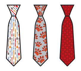 Tie set, vector illustration