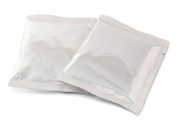 plastic package bag isolated on white with clipping path