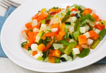 Mixed vegetables on a plate