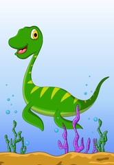 dinosaur cartoon on the water