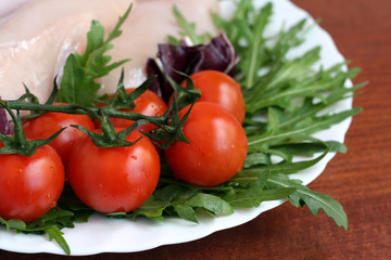 chicken meat with vegetables