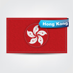 Fabric texture of the flag of Hong Kong