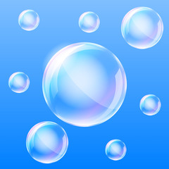 Realistic air bubbles in the water. Vector illustration