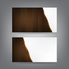 Wood and sparks theme business card template