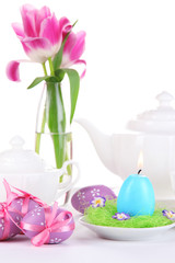 Place setting for Easter close up