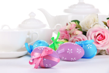 Place setting for Easter close up