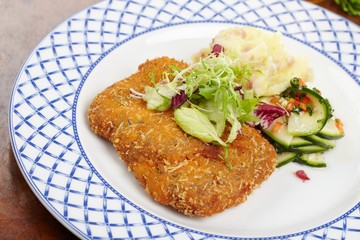 Schnitzel with salad