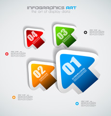 Infographic design template with paper tags.