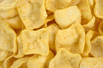 Close view jalapeno flavored potato chips