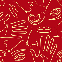 Obraz premium Body parts pattern