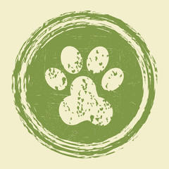 grunge paw print