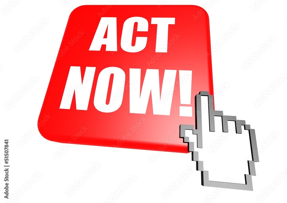 Poster act now button with cursor
