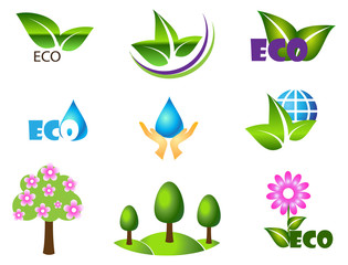 Ecology icon set. Eco-icons.