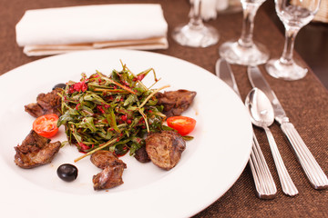 meat with salad