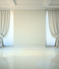 Empty room in classic style