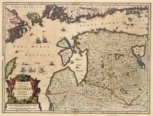 Fototapeta premium Lithuania old map