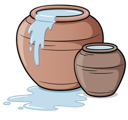 Vector illustration of clay jar