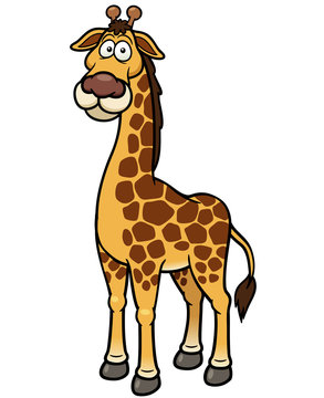 Vector illustration of giraffe cartoon