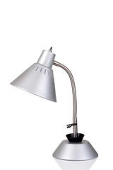 Silver gooseneck lamp