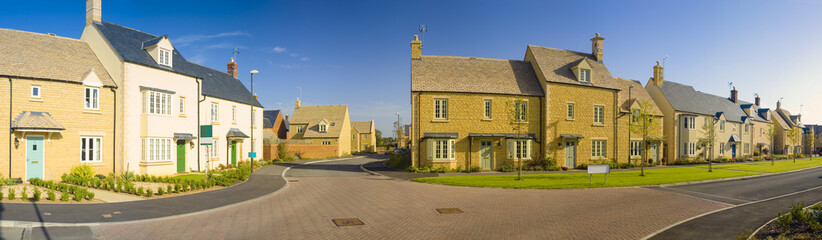 Street view of new houses