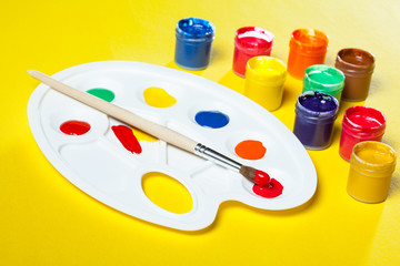 Gouache paints and watercolors