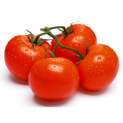 Red Tomatoes on a White Background