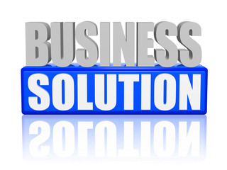 business solution in 3d letters and block