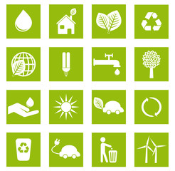 Set 1 icônes écologiques